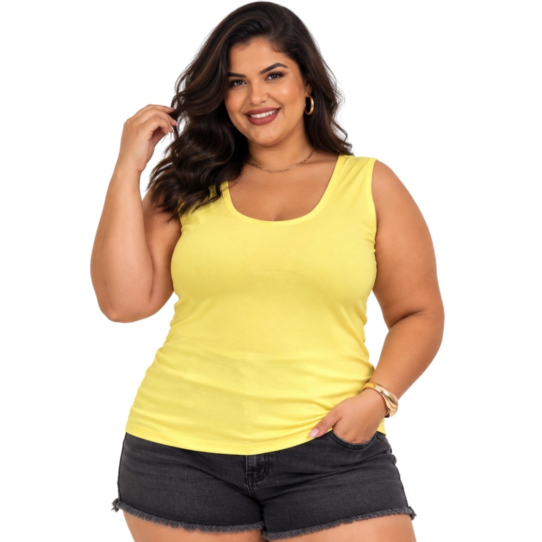 Regata Feminina Plus Size Al�a Larga B�sica 2005.1A-CE