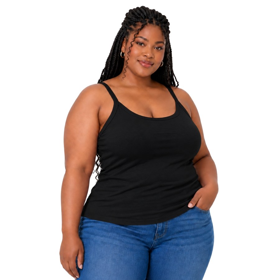 Regata Feminina Plus Size Al�a Fina B�sica Lisa e Vers�til G1 ao G4 3026.C1