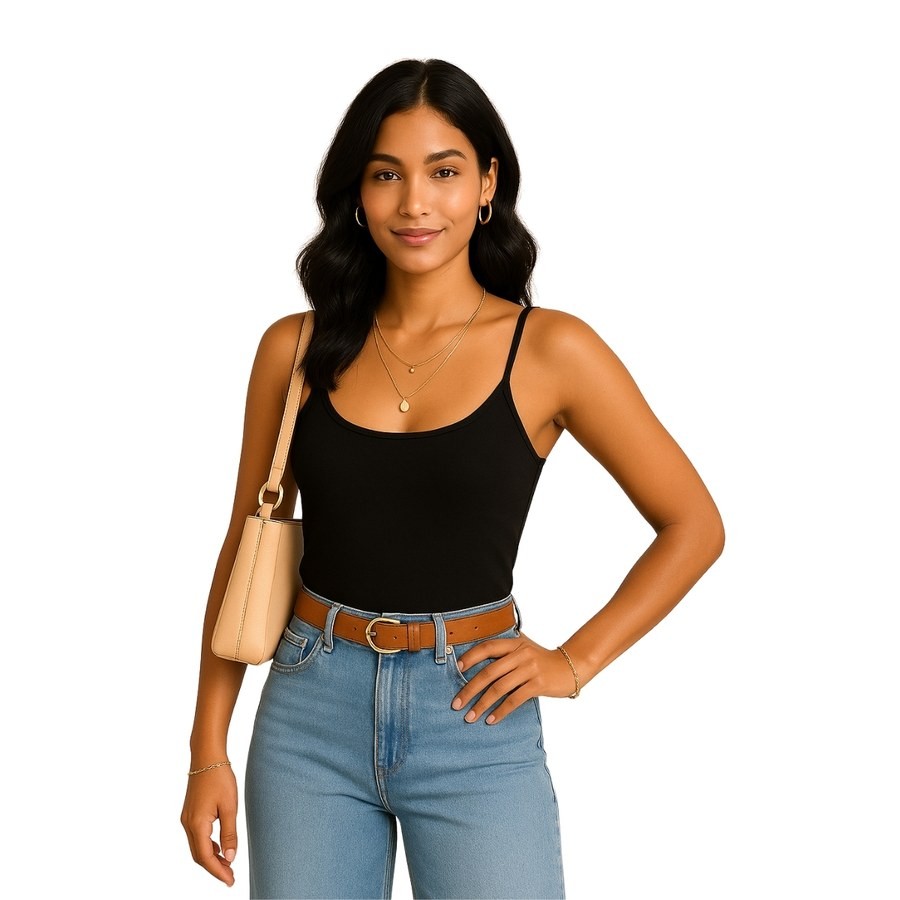 Regata Feminina Al�a Fina Slim B�sica Lisa e Vers�til 3029.C1