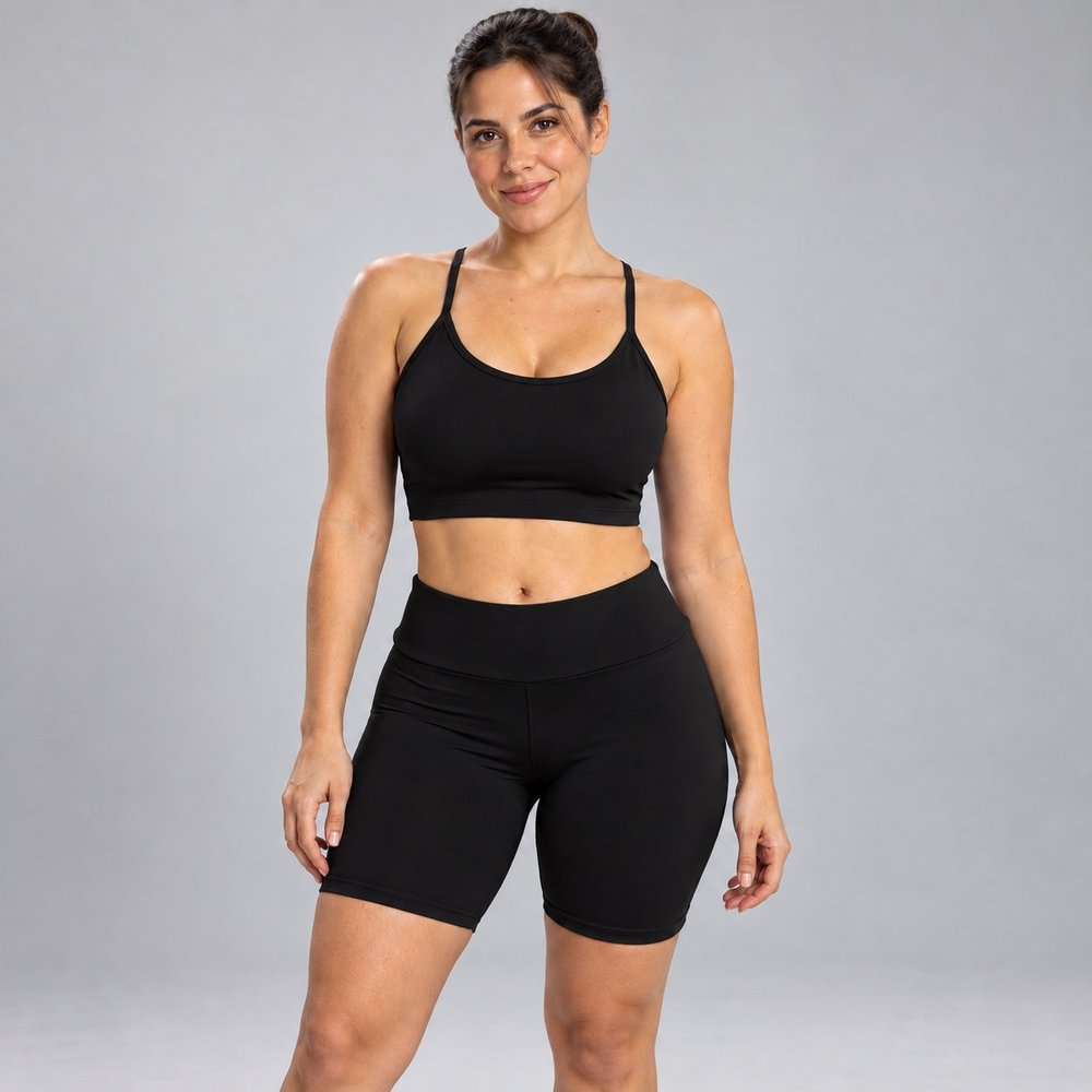 Short Ciclista Feminino Cintura Alta Suplex Sem Transpar�ncia Academia 3101E